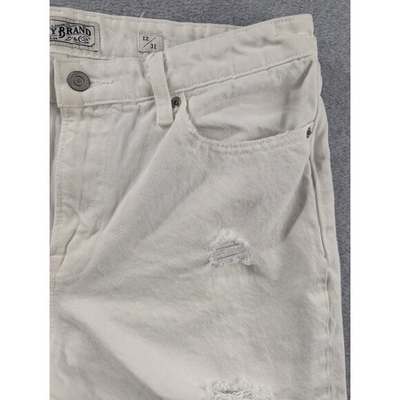 Lucky Brand Jeans Womens Size 12 White Distressed Raw Hem Sienna Silm Boyfriend - Picture 3 of 16